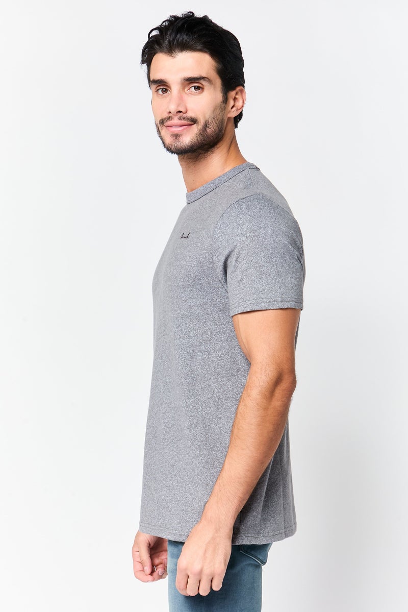 Bench Men Crew Neck Short Sleeve Embroidered Logo T-Shirt, Heather Grey - Image 3